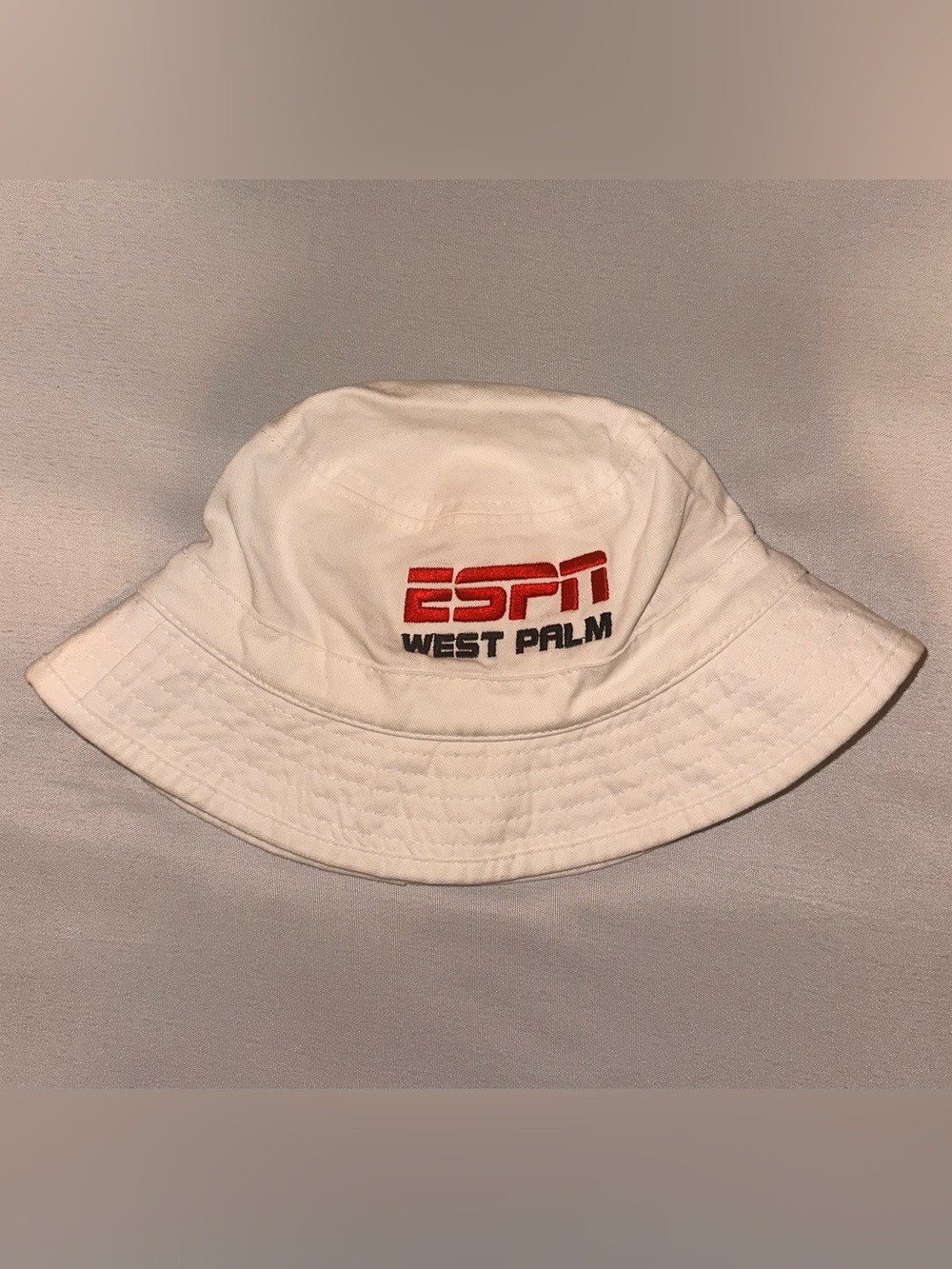 Adult White Bucket Hat - ESPN West Palm Logo
